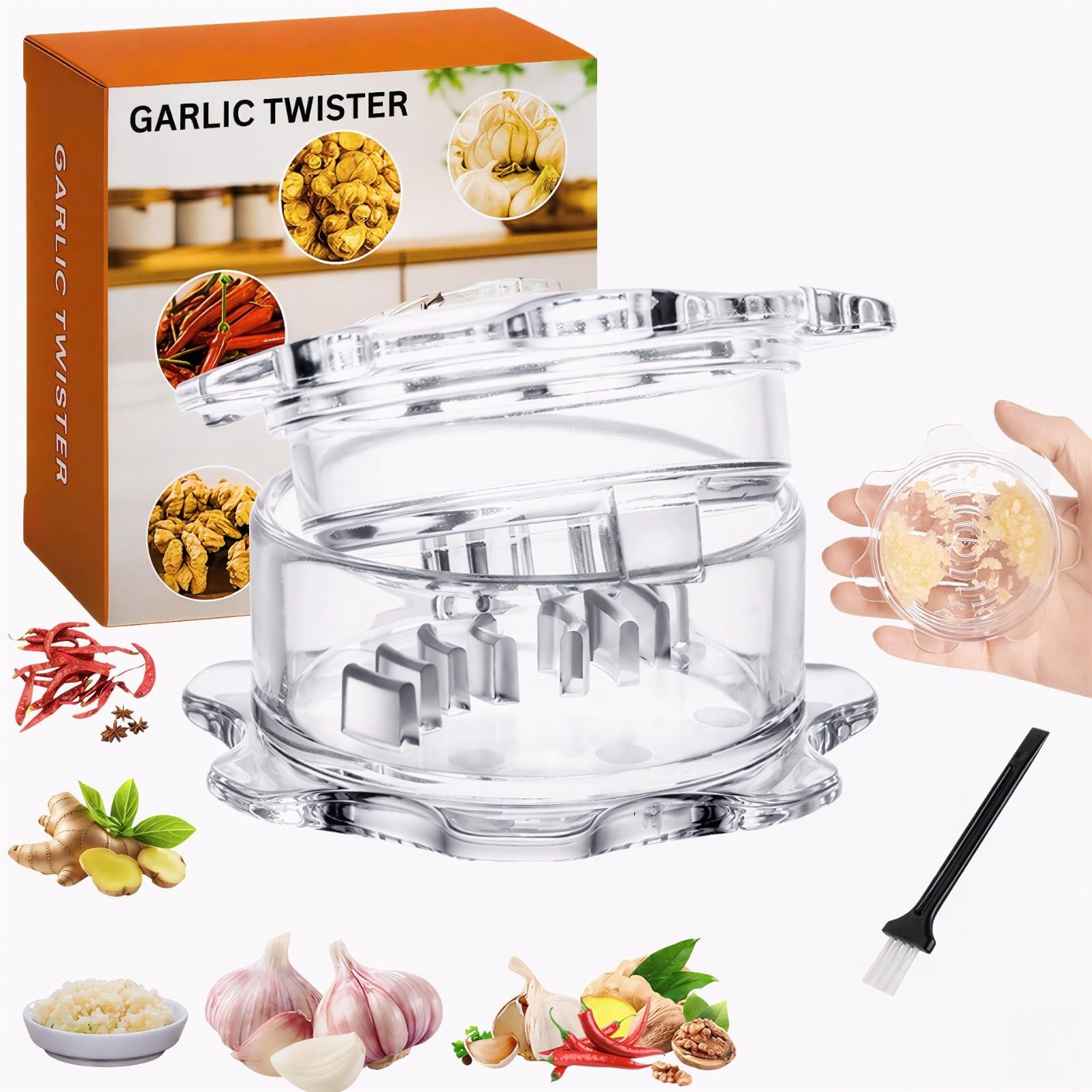 🎁Offer ends TODAY!🔥Buy 1 get 1 free🔥Manual Garlic Twister & Masher